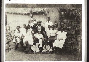 Ex-King Prempeh of Asante with his family in exile