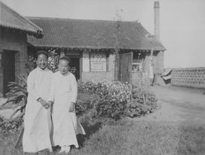 Blind Home in Mukden. Ms. Dang and Ms. Wang. 1921