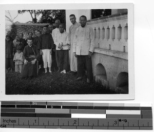 Bishop James E. Walsh and a group at Luoding, China, 1928