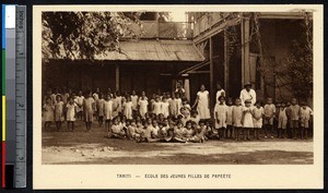 Young children of the Girls School, Papeete, French Polynesia, ca.1900-1930