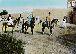 Missionaries in front of the Gates of Sana'a, Yemen 1920?