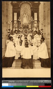 Indigenous priest celebrating Mass, Uganda, ca.1920-1940