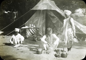 The camp kitchen, India, ca. 1906