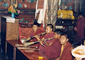 Unge buddhistmunke i Manang Gompa (kloster), Pokhara, Nepal