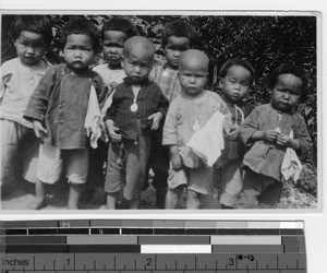 Children from the orphanage at Luoding, China, 1927