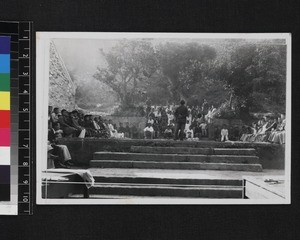 Group of students listening to teacher, Foshan, China, ca. 1940