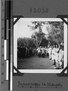 Brass playing youth group in Kidugala, Tanzania, 1938-1939