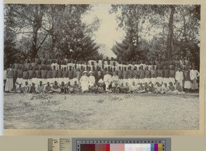 Mission staff and students, Livingstonia, Malawi, ca.1907