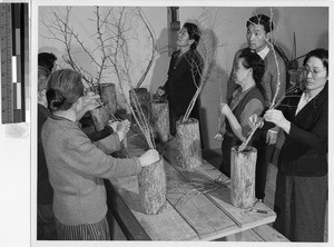 Ikebana class, Jerome Relocation Center, Denson, Arkansas, March 12, 1943