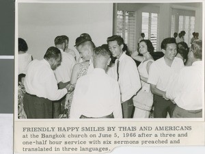 Members of the Somprasong 4 Church of Christ Following a Sunday Morning Worship Service, Bangkok, Thailand, 1966