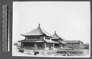 Buildings under construction, Yenching University campus, Beijing, China, 1926