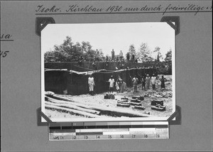 Building of a church, Isoko, Tanzania, 1930