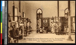 Children in a weaving workshop, Carthage, Tunisia, ca.1920-1940