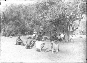 Mrs Lenoir in a village near Makulane, Mozambique, ca. 1901-1907