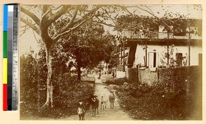 Quiet street in Abokobi, Ghana, ca.1885-1895