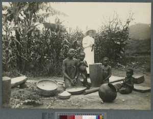 Domestic scene, Livingstonia, Malawi, ca.1920