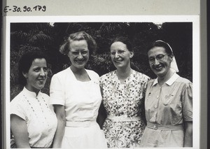 Dr Ode with the three missionary nurses