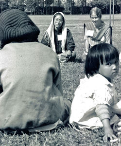 Missionary Hanne Kirchheiner (right) leading a seminar at the Youth Conference in Pokhara, Octo