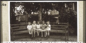 Missionaries' children in Borneo. From right to left