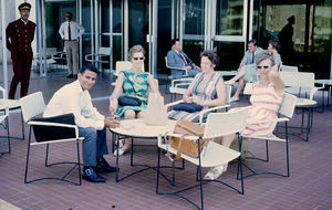 Transitstop i Rom på vej hjem fra Aden og Bahrain 1967 fra venstre Abdul Malik, Grethe Nørgaard Pedersen, Martha Holst og Esther Poulsen