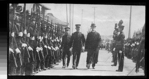 Inspection of military battalion, St. John's University, Shanghai, China, ca.1917