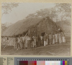 Church and congregation, Zambia, ca.1900