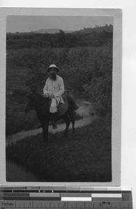 Fr. Jarreau on horse at Guangdong, China, 1914