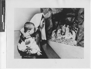 A Japanese mother and baby at Fushun, China, 1940