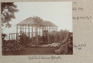 Construction of a school chapel, Tanzania, ca.1900-1907