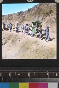 Mountain chair and load carriers, south west China, ca. 1949