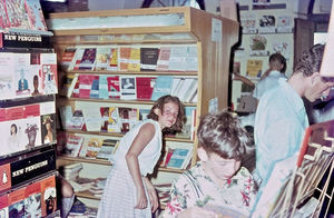 DMS Bookshop in Crater, Aden with customers in 1966