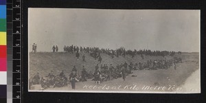 Rebel soldiers, Kilometre 10, Hankou, China, 1911