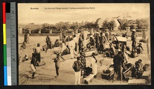 Traders await embarkment, Bumba, Congo, ca.1920-1940