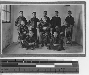 Fr. Paschang with Latin students at Yangjiang, China, 1924