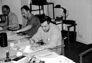 Danish Santal Mission, Copenhagen, 1992. From right to left: Rev. Morten Larsen, Rev. Eigil Lun