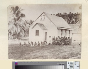 Mission church and schoolhouse, Tanna, ca.1890