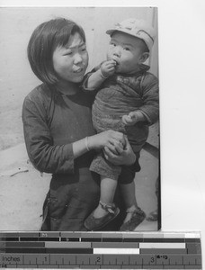 A sister and brother at Fushun, China, 1946