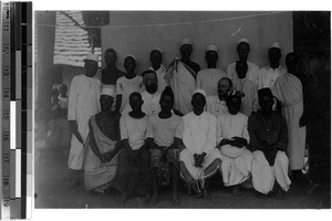 People who are passing the baptismal-education. Brother Löbner (l), Brother Seibt, Urambo, Tanzania