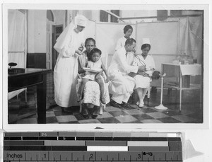 Children's clinic at St. Paul's Hospital, Manila, Philippines, June 9, 1933