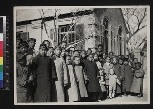 Chinese and missionary children on National Children's Day, Shandong, China, ca. 1940