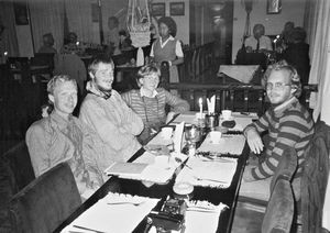 Kathmandu, Nepal, March 1985. UMN Missionary, Berit Daugaard Hansen in conversation with visito