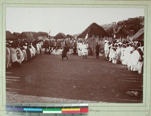 July 14th celebration, dance show, Midongy, Madagascar, 1900