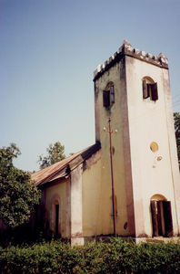 Nordindien, Mohulpahari, Santal Parganas. Kirken i Saldoha Spedalskhedskoloni. (Foto 1989?)