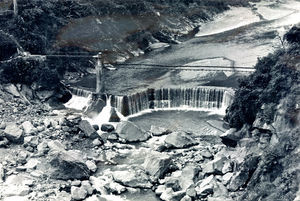 United Mission to Nepal, July 1992. Construction of a hydro power plant