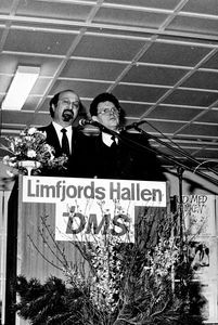 DMS'S annual meeting 1987 Lemvig. Gabriel Habib (FBG) is interpreted by Verner Tranholm-Mikkels