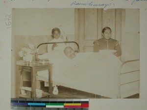 A patient at Antsirabe hospital, Madagascar, ca.1910