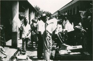 Departure in the train station Makek, in Cameroon