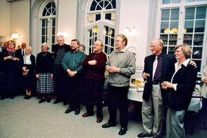 Jørgen Nørgaard Pedersen's farewell reception, September 2002 . Grethe og Jørgen Nørgaard Peder