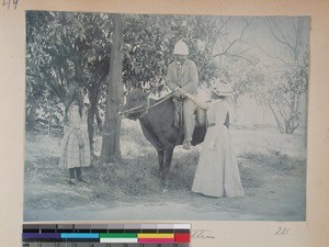 Estera Radafy with her husband and foster child, Antananarivo, Madagascar, ca.1912