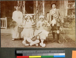 Missionaries dressed in theatrical costumes, KwaZulu-Natal, South Africa, ca.1915-1925